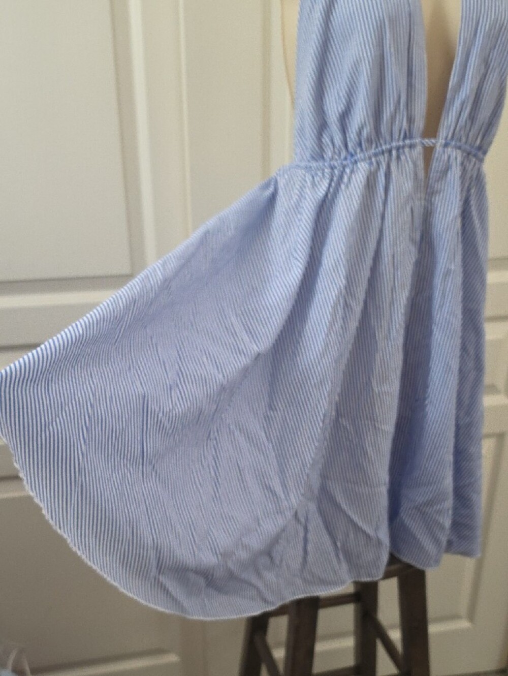 Cupshe | Beachside Dream Striped Mini Dress Blue/White Size L - Picture 12 of 13